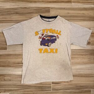 Vintage Belton Softball Taxi T-Shirt XL Grey Heather Made in USA 90s Graphic Tee